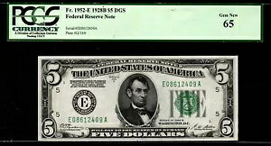 1928B $5 AMs Fr.1952-E PCGS 65 GEM NEW E08612409A