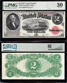 素晴らしいクリスプチョイス VF++ 1917 $2 "ブレスレット" 米国法定通貨メモ! PMG30！ 65756