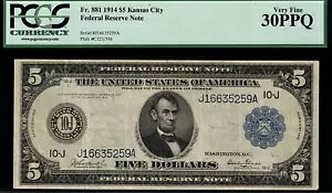 1914 N $5 AMs JUXVeB FR-881 - O[h PCGS 30PPQ - ɏ㎿