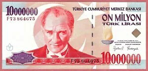 gR 10000000 TL-- F73 --WATERMARK typ 3 UNC (TK 8012)
