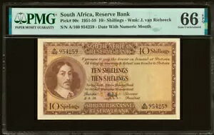 ��A�t���J �s�b�N #90c 1951-1959 10/- �V�����O���� PMG 66 GEM UNC 66 EPQ