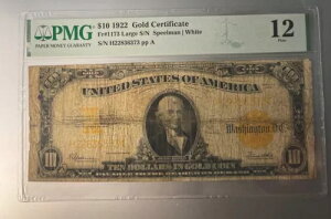 FR�B 1173 1922 $10 10 �h�����ؖ����ʉݎ��� PCGS FINE-12