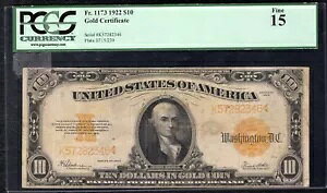 FR�B 1173 1922 $10 10 �h�����ؖ����ʉݎ��� PCGS FINE-15