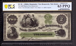 1860 $2 �B����s�j���[ �u�����Y�E�B�b�N �j���[ �W���[�W�[�����c������ PCGS 63 PPQ