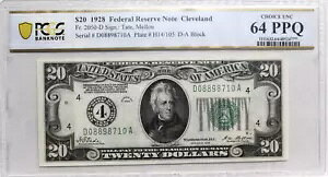 1928 $20 h FRN N[uhAV[APCGS 64 PPQ Fr 2050-D 