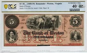 �o�[�W�j�A - �E�F�X�g�� - �E�F�X�g����s - 1858-9 $5 - PCGS-B Extremely Fine 40 - PLUS