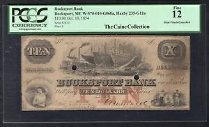 1854�N $10 �o�b�N�X�|�[�c��s ���C���B�o�b�N�X�|�[�c ����x��̎��� PCGS FINE-12