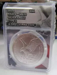 �č� 2021 �V���o�[ �C�[�O�� �����f�B���O T - 2 �t�@�[�X�g �X�g���C�N �R�C�� ANACS MS 70*