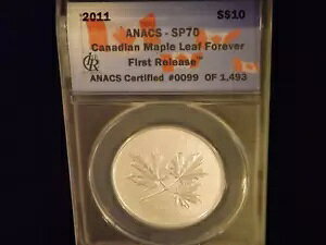 2011 $ 10 �J�i�f�B�A�� ���[�v�� ���[�t �t�@�[�X�g �����[�X ANACS SP 70