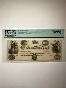 Mechanics�f Bank New Haven CT W-700-100-G210 Haxby 280-G84 $100 18__ �c��