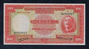 ポルトガル ポルトガル モザンビーク 100 エスクード 1958 P-107 UNC RARE