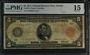 1914 $5 FRN bh V[ Ag^ FR#837a PMG 15 `CX t@C