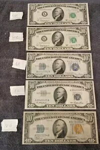 5 �̃��b�g $10 �V���o�[�ؖ����m�[�g �O���[���A�u���[�A�C�G���[ �V�[�� 2UC�A2XF�A1VG