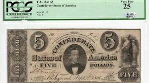 T-34 PF-12 1861 $5 ��R���� - PCGS-C Very Fine 25 - PLUS!