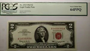 [4] 1513 1963 $2 �@��ʉݎ��� �č����� PCGS 64PPQ �A�����s�B