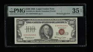 DBR 1966 $100 @_1550 PMG 35 EPQ VA A00194325A