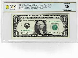 KEY-1988A $1 FRN -(BL ubN)- I WEB vXm[g-fr.1917-B --PCGS VF 30