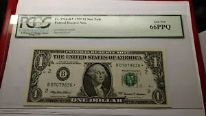 Fr.1924-B* 1999 $1 X^[ AMs PCGS  Vi 66PPQB