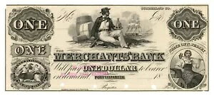 18XX Merchants' Bank�A�|�[�g�G���U�x�X�A�j���[�W���[�W�[�B $1 �v���[�t�m�[�g UNL 40-G2H (59098)