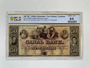 1800 �N��� $50 The Canal Bank - ���C�W�A�i�B�j���[�I�[�����Y���� PCGS Ch.CU 64
