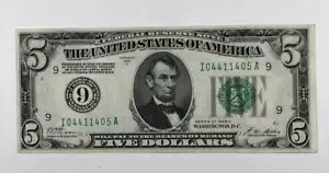 1928年 - 5ドルの連邦捜査局。注記。ミネアポリス。希少です。魅力的。