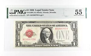 PMG 55 AU 1928 $1 @ʉݎ ԃV[ Fr#1500 *1092