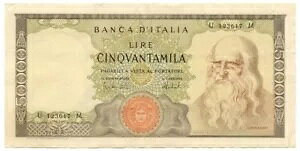 50000  BANCA D'ITALIA Iih _ B` f[T 04/02/1974 qSPL