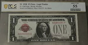 1928N $1 ^@D Woods & Woodin FR1500 UNC 55 PCGS usn auɂ