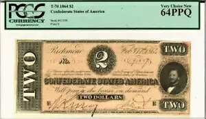 1864 $2 AJA T 70 PCGS Very Choice New 64 PPQ