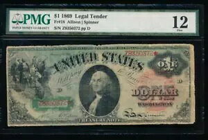 AC Fr 18 1869 $1 RAINBOW @ʉ PMG 12