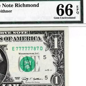 �j�A�\���b�h �{�[�C���O 787 S/N 77777787 $1 2009 �N�A�M�������x������� Fr. 1934-E PMG