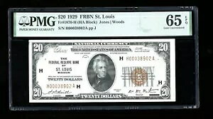 DBR 1929 $20 FRBN ZgCX WF_1870-H PMG 65 EPQ VA H00038902A