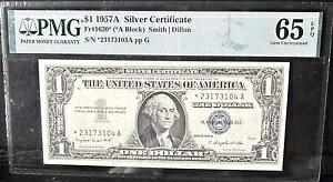 1957-A $1 1 ドル銀証紙幣通貨 PMG 65 EPQ UNC