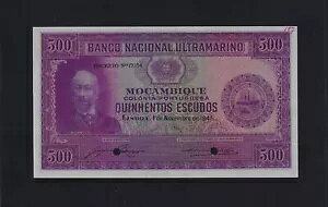 ポルトガル モザンビーク 500 エスクード 1941 P-87s UNC 標本