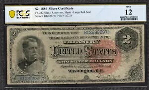 1886 $2 �V���o�[�ؖ����n���R�b�N �m�[�g PCGS 12 Fr.242 ���i�ԍ� 45120034
