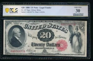 AC Fr 147 1880 $20 @ʉ PCGS 30 ̂苭͂ȃ^Cv !!!