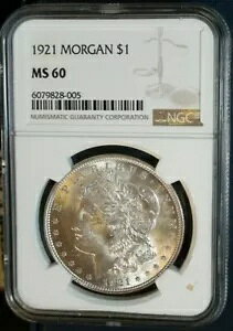1921 [K Vo[ 1 hd݁B NGC O[h: MS 60BNGC ؖ: ܂