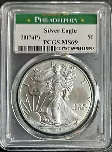 2017 P $1 AJ Vo[ C[O PCGS MS69 1 IX .999 ݁B