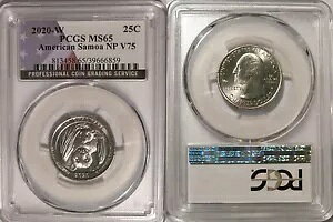 2020 W �A�����J�̃T���A NP �N�H�[�^�[ 25c PCGS MS65 �v���C�x�[�g �}�[�N V75 �o�b�g �R�C��