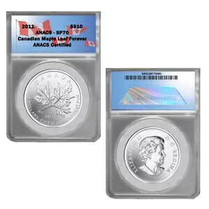 2011 $10 �J�i�_ ���[�v�� ���[�t �t�H�[�G�o�[ �V���o�[ �R�C�� - ANACS SP70
