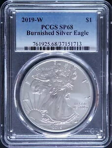 2019 W �o�[�j�b�V���h �A�����J�� �V���o�[ �C�[�O�� PCGS SP68 (������) 19EG �u���[���x��
