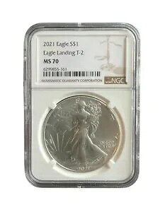 2021 T-2 $1 �A�����J�� �V���o�[ �C�[�O�� �����f�B���O - NGC MS70 - 0129