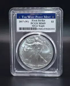 2017年 W ファーストストライク アメリカンイーグル シルバードルコイン PCGS MS69 - 333