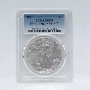 2021�N �^�C�v2 �A�����J���V���o�[�C�[�O���h�� PCGS MS70 (slx4859)