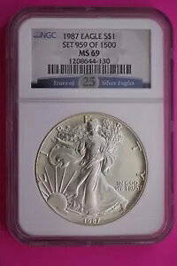 1987 MS 69 �A�����J���V���o�[�C�[�O�� 1�I���X NGC �X���u �X�y�V�������x���Z�b�g 1500����959�� 428