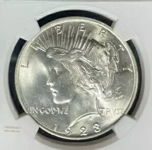 1923�N �s�[�X �V���o�[ �h�� ~ NGC - MS 63 ~�������R�C��~ REF#99-032