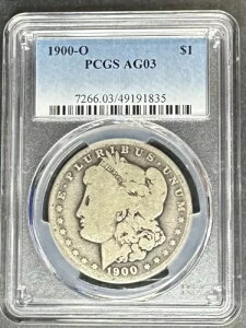 1900-O ���[�K�� �_���[ PCGS AG-03 ���[�{�[���A3 �_�w���� $5 �I�t!!
