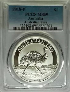 PCGS 2018-P �I�[�X�g�����A EMU $1 �h�� �R�C�� MS69 �V���o�[ 1�I���X 1 �N�� ���[�~���g 30k *