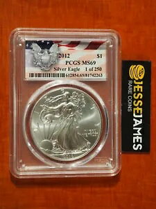 2012 $1 �A�����J�� �V���o�[ �C�[�O�� PCGS MS69 1 of 250 �t���b�O ���x��