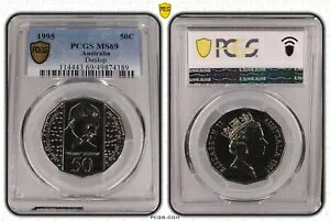 1995 50C �I�[�X�g�����A �_�����b�v PCGS �O���[�h MS69